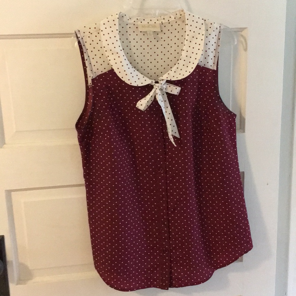 Modcloth polka dot Peter Pan collar top